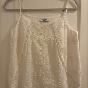 Carly Jean Los Angeles White Embroidered Camisole